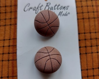 Brown Basketball Buttons - 19mm Vintage Shank Buttons