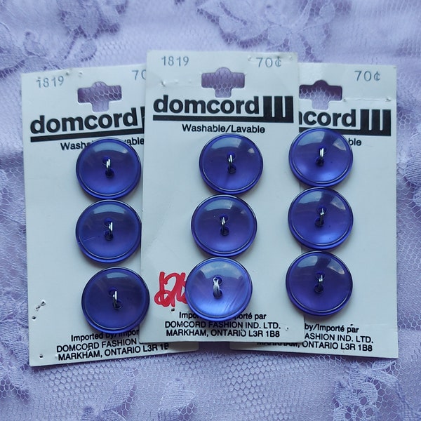 Purple buttons, Round, 18mm, Flat, 2-hole, Glossy, 17mm