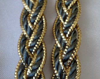 Metallic Braid - Gold and Green, Plaited Braid