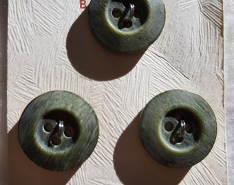 Green Buttons, 17 mm, Vintage