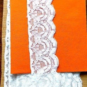 Stretch Lace Trim - White, Scalloped Edge, Vintage, sold by yard