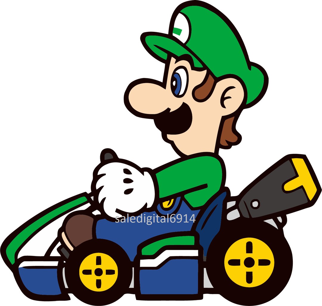 Super Mario Luigi Svg Png,mario Car,driver Mario,cartoon,kids Gift