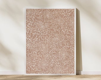 Floral textile wall art | neutral boho pattern print | vintage botanical