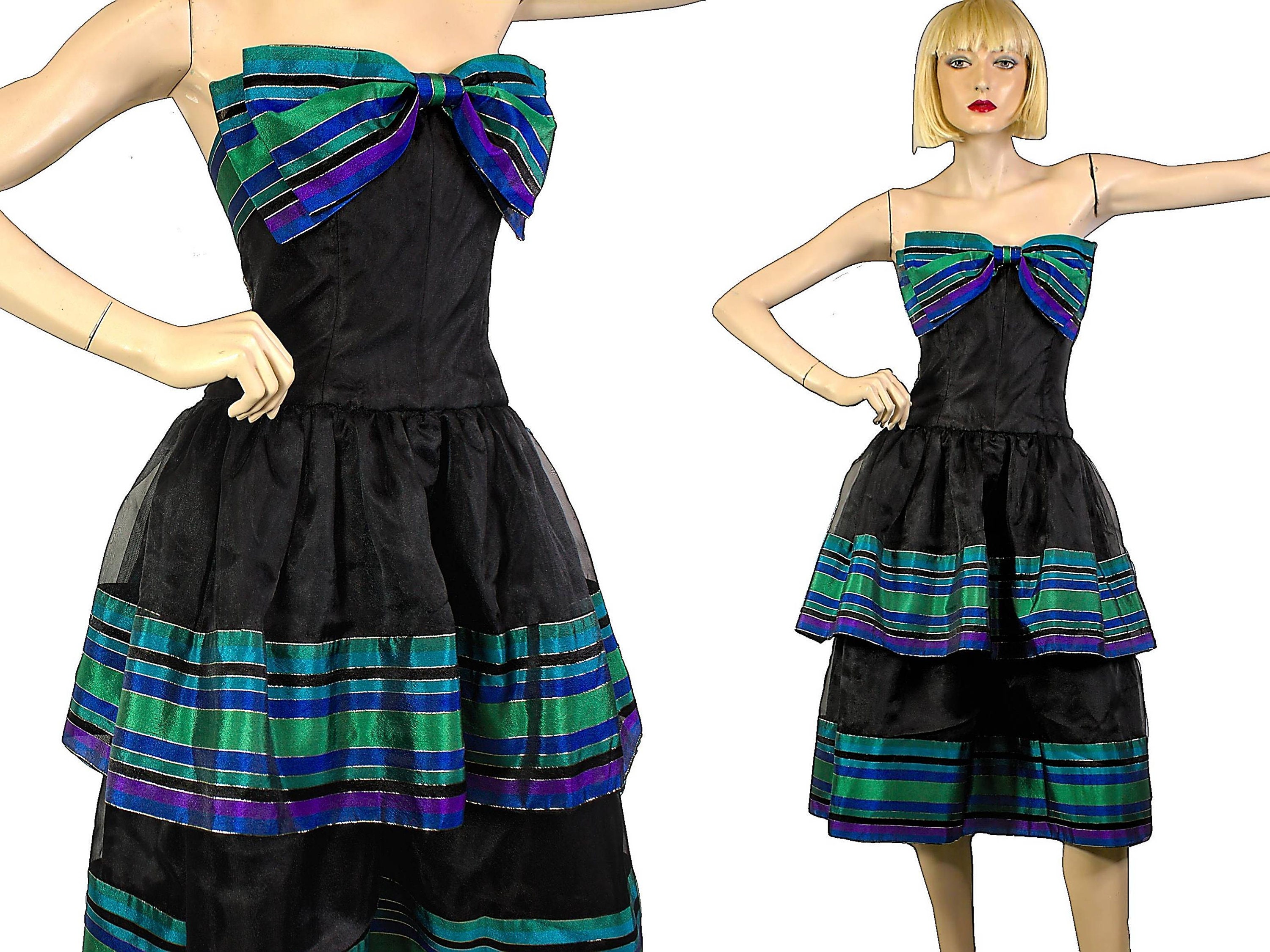 Victor Costa, Vintage Prom Dress, 1980s Party Dress, Victor Costa Dress