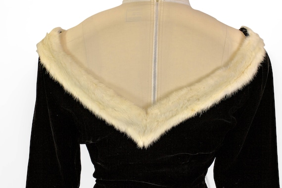 Ceil chapman, 1940s dress, velvet dress, fur coll… - image 7