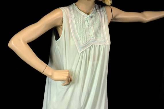 Vintage Barbizon, mint green, nightgown, 1960s li… - image 7