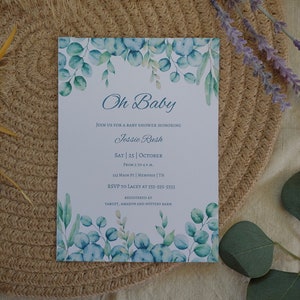 Neutral Baby Shower invitation template. Editable and Printable.