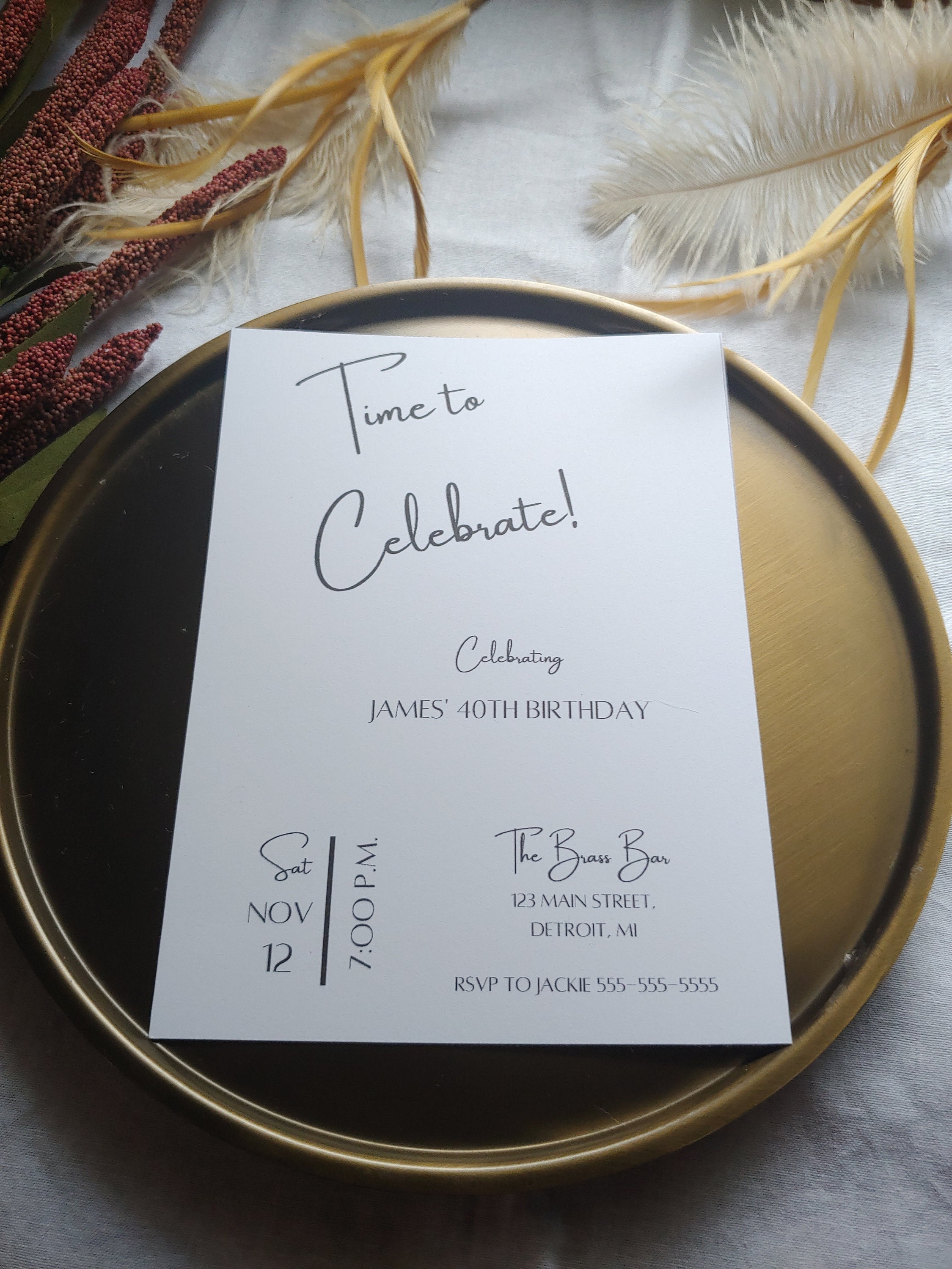 Modern, Minimalist Birthday Invitation Template, Editable Ad Printable ...