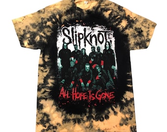 NY Anpassad Slipknot All Hope is Gone Reverse-Dye Scrunch T-shirt - Unisex Vuxenstorlekar - Officiellt Licensierad