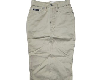 Äkta vintage Y2K D&G jeanspennkjol khaki IT 38 / US XXS