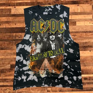 AC/DC ACDC Highway to Hell Tie-Dye Sleeveless Tee - Unisex - Adult Sizes - Officially Licensed