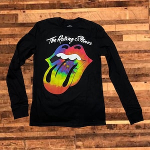 Custom Rolling Stones Tie Dye Tongue T-Shirt - Adult Sizes - Officially Licensed