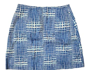 Äkta vintage Y2K Iceberg Jeans blå rutmönster minikjol IT 38 / US XS-S