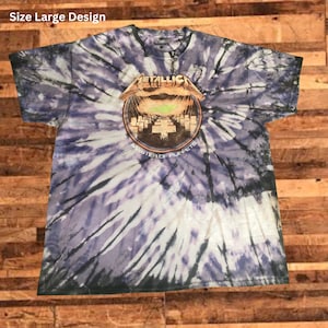 Custom METALLICA Master of Puppets T-Shirt - Purple / Grey Spiral Tie-Dye - Adult Unisex Sizing - Officially Licensed