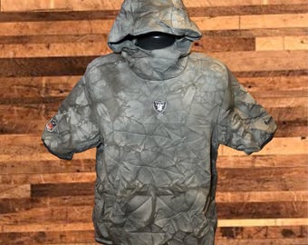 Custom Nike NFL Las Vegas Raiders Short Sleeve Gray Hoodie Men’s M AR6101-021