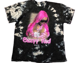 NEW Custom Sexyy Red Oversized T-Shirt - Washed Black Reverse-Dye - Unisex Adult Sizes - 100% Cotton (Super Soft) - Officially Licensed