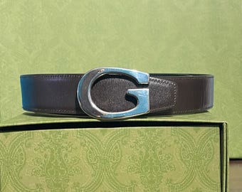 Authentic GUCCI Vintage Reversible Leather Belt – Brown/Black – Made in Italy (Late 90s / Y2K Era)