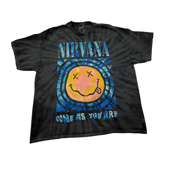Custom Nirvana Smiley - Come as You Are - Charcoal / Black Spiral