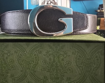 Authentic GUCCI Vintage Reversible Leather Belt – Brown/Black – Made in Italy (Late 90s / Y2K Era)