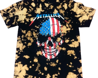 Metallica Patriotic Skull Tie-Dye T-shirt - Officiellt Licensierad - Vuxenstorlekar