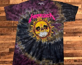 METALLICA Pushead Sun Unik Tie-Dye T-shirt - Vuxenstorlekar - Officiellt Licensierad