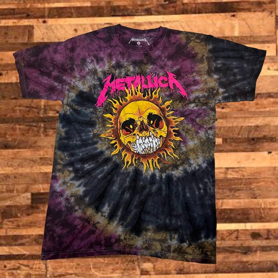 METALLICA Pushead Sun Unique Tie-dye T-shirt - Adult Sizes METALLICA Pushead Sun Unique Tie-dye T-shirt - Adult Sizes