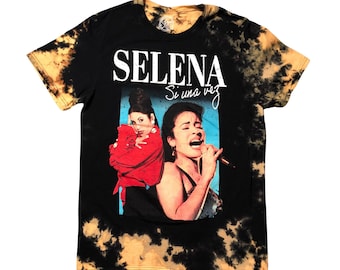 NY Anpassad Selena Reverse Dye-skjorta - Vuxenstorlek M - Officiellt licensierad