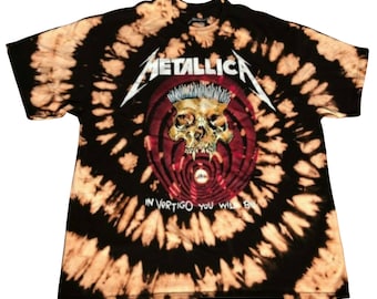 METALLICA In Vertigo You Will Be - Bleach Reverse-Dye T-shirt - Vuxenstorlekar - Unisex - Officiellt Licensierad