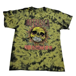 METALLICA Poor Re-Touring Me &#39;98 * Distressed * Tie-Dye T-Shirt with Destroyed Effect - Adult Sizes - Unisex - Officially Licensed