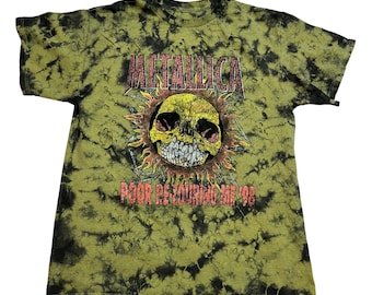 METALLICA Poor Re-Touring Me '98 * Distressed * Tie-Dye T-Shirt with Destroyed Effect - Adult Sizes - Unisex - Officially Licensed