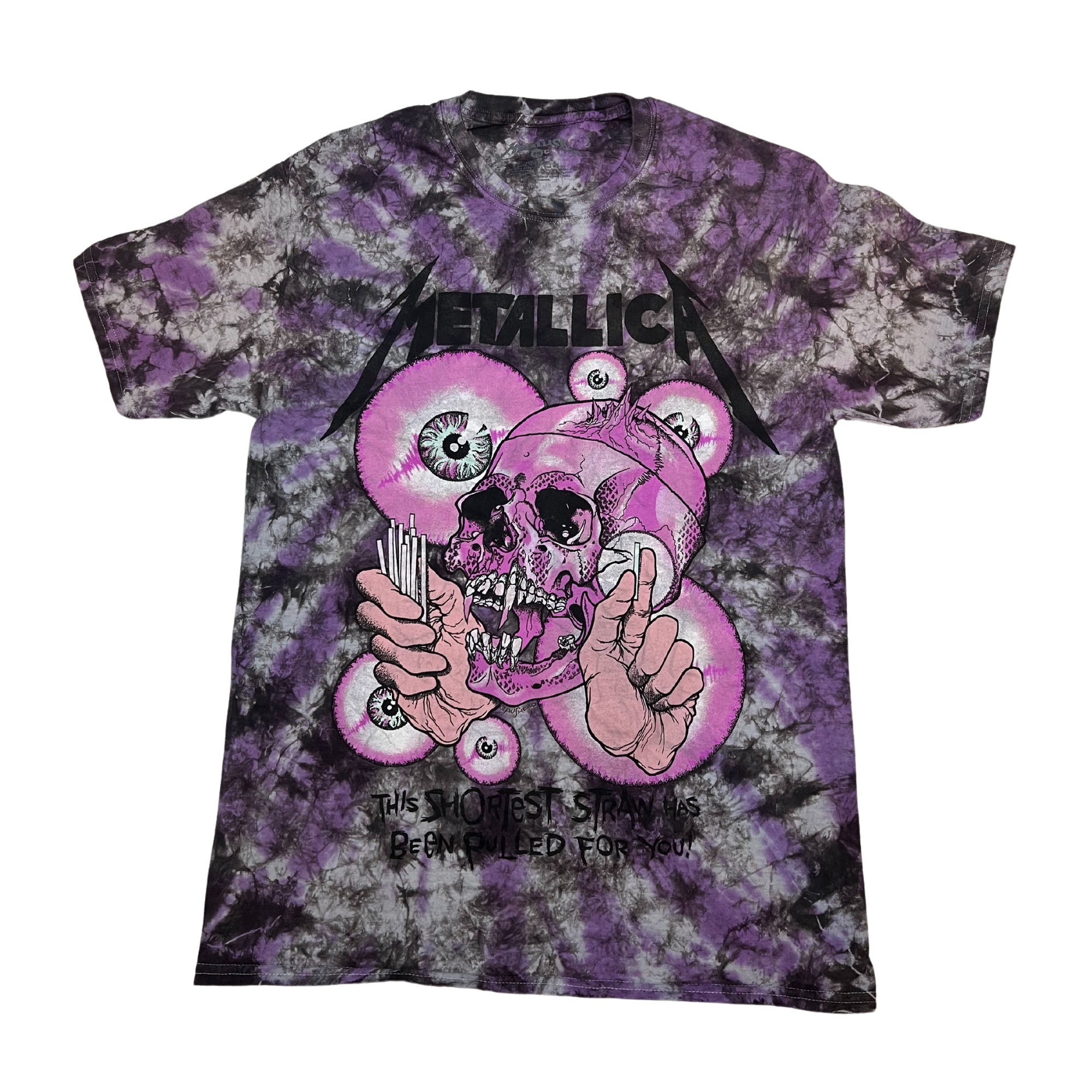 metallica the shortest straw tie dye t shirt