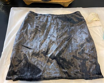 Äkta vintage Iceberg Jeans kjol med sammetsfinish Blå dammodell, storlek 40 / US 24 NWT