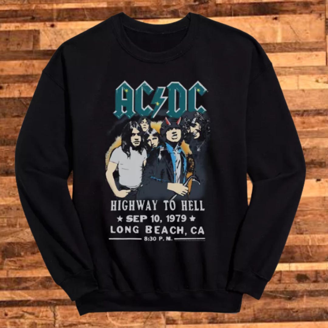 AC/DC ACDC Highway - Crew Neck Sweatshirt Adult Sizes Unisex ...