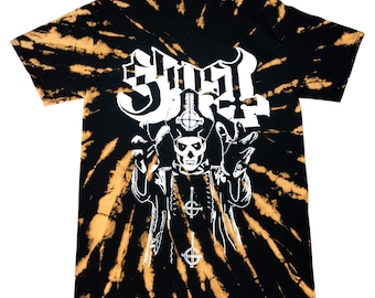 Ghost Band Tie-Dye Reverse-Dye Spiral T-Shirt - Unisex Adult Sizes - Officially Licensed