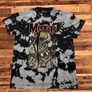 Custom - Misfits Horror Fiend Punk Rock Danzig Reverse-Dye Tie-Dye T-Shirt - Adult Unisex Sizes - Officially Licensed