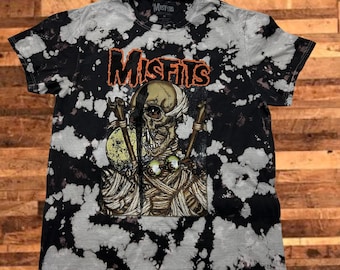 Custom - Misfits Horror Fiend Punk Rock Danzig Reverse-Dye Tie-Dye T-Shirt - Adult Unisex Sizes - Officially Licensed
