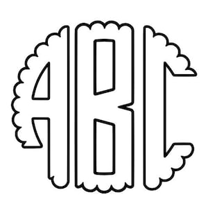 Customized Scalloped Monogram Decal