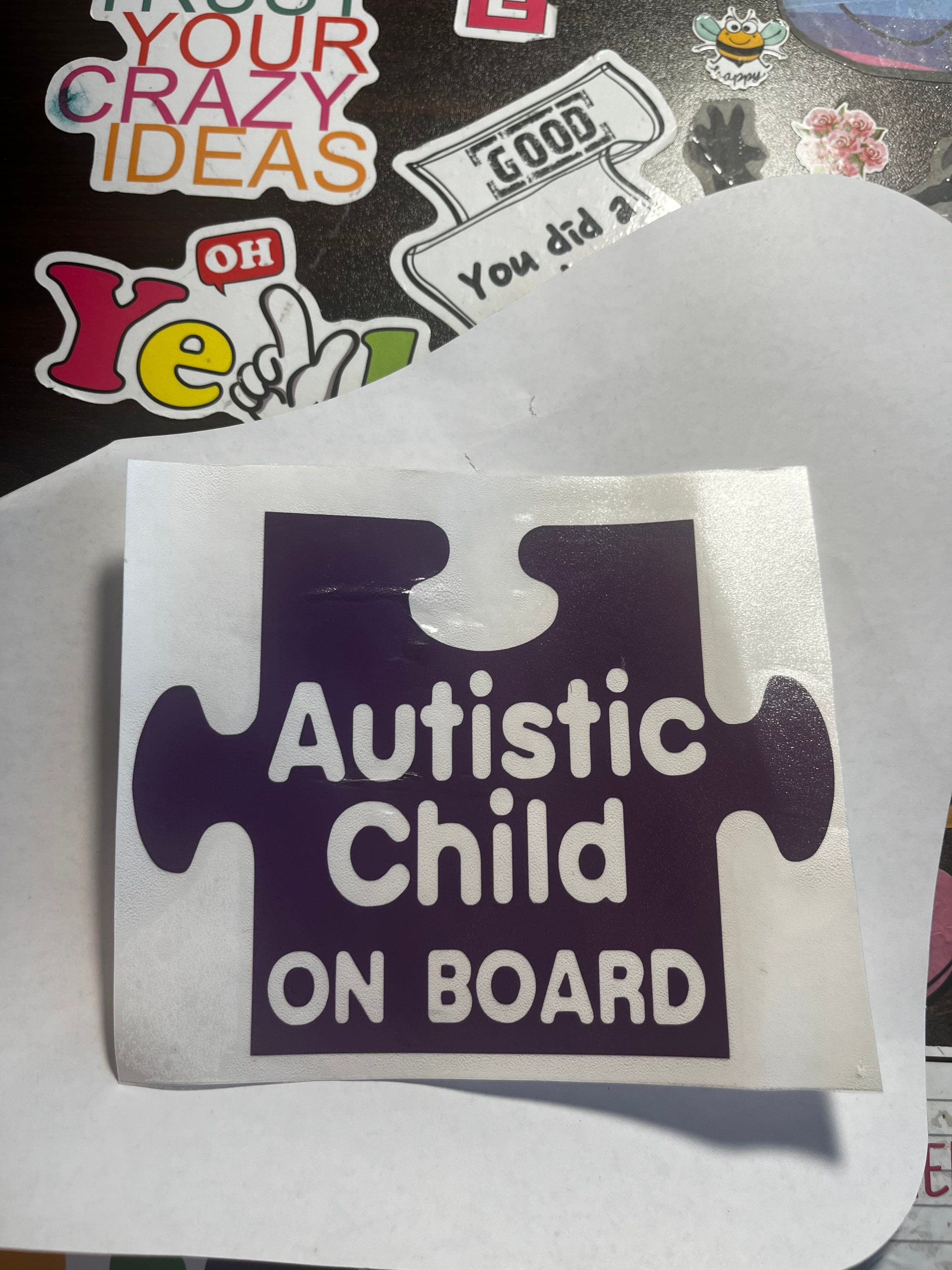 Autistic Child on Board Decal - Etsy