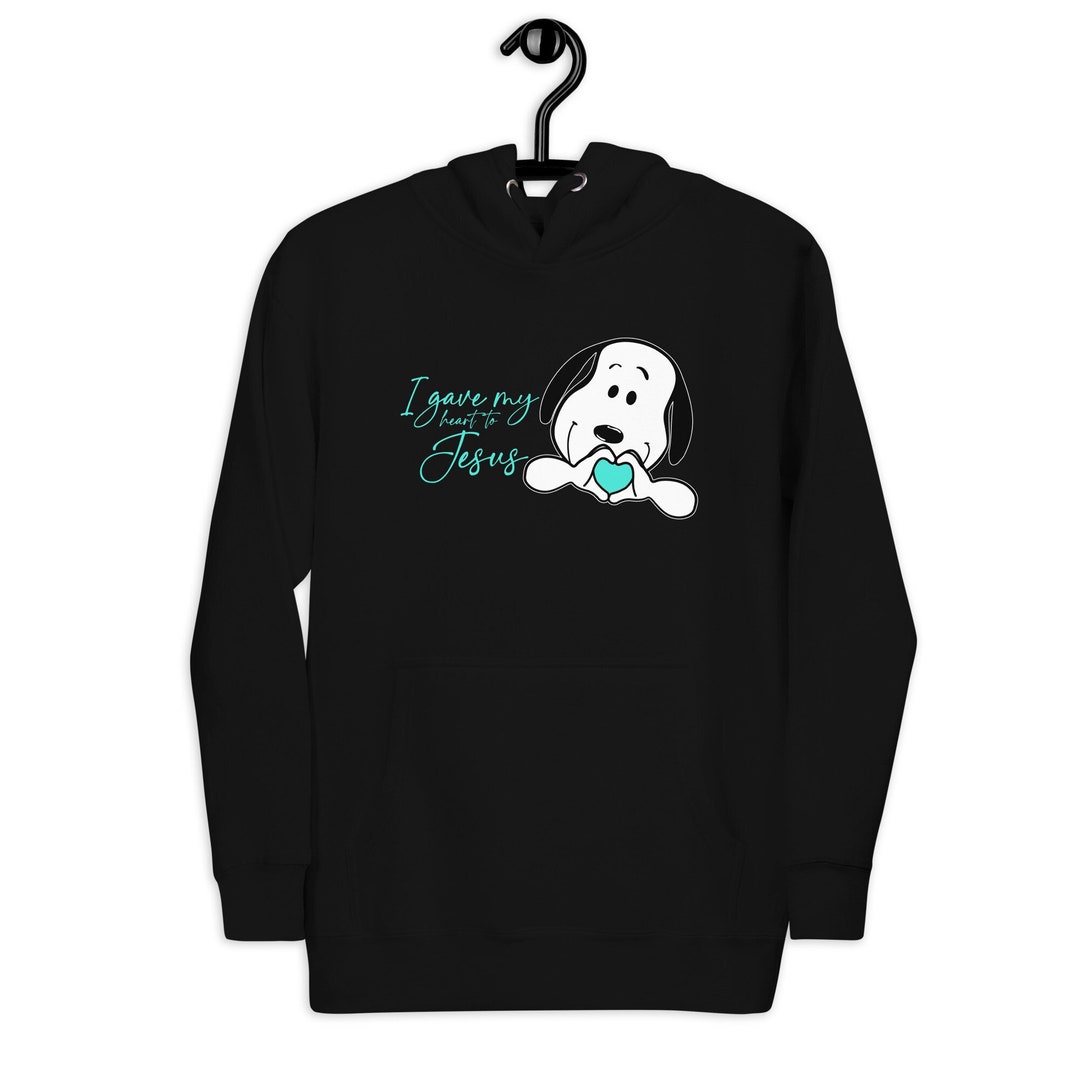 Snoopy Heart Hoodie I Gave My Heart to Jesus Religious Cartoon Etsy