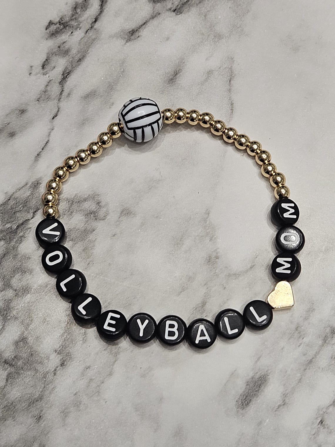 Bracelet Réglable Volleyball - Corde Bleue Avec Perle Acier Inox Ballon, Cadeau Sportif Homme Femme