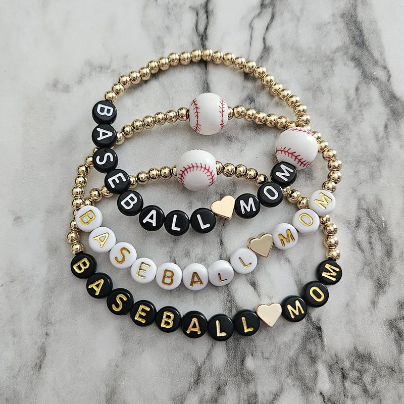 Baseball mom bracelet baseball mom gift baseball gift ball mom stackable bracelets for mama MLB