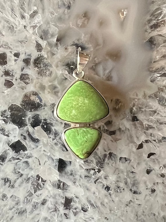 Two Stone Gaspeite Pendant