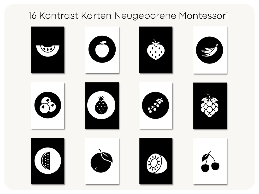 High Contrast Cards Baby Etsy