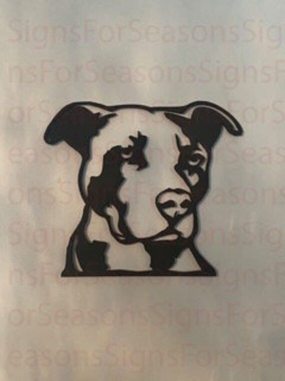 Décoration Murale Pitbull - Artisanat Fait Main - 18 X 12,1 Cm - Noir