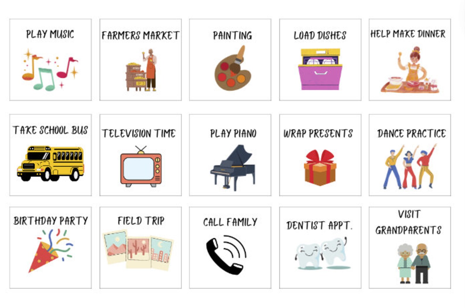 Daily Visual Routine Charts Schedule for Toddlers Kids - Etsy