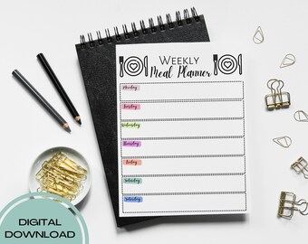 Printable Weekly Meal Planner | Weekly Meal Planner Instant Download - Etsy