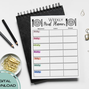 Printable Meal Planner| Meal Planner Instant Download