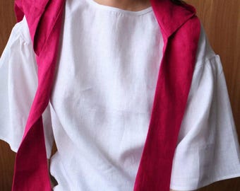 Detachable Linen Sailor Collar, Peter Pan Style, Statement Scarf