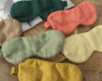 Linen Sleep Mask + Matching Pouch, Breathable eye cover