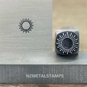 Sun Metal Stamp, Full Sun Steel Stamp, Shinning Sun Design Stamp
